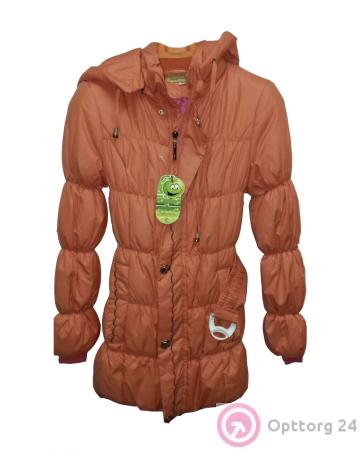 Куртка детская оранжевая с поясом купить оптом