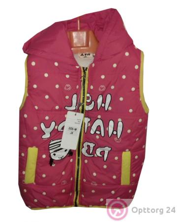 Жилет красный в белый горошек купить оптом
