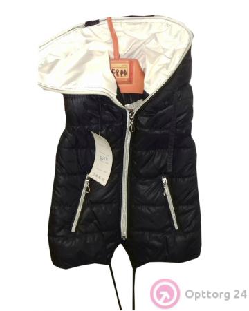 Жилет черный с молнией по всей длине купить оптом