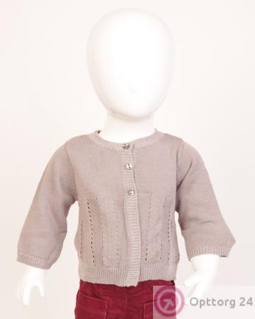 Кардиган для девочки светло-серого цвета купить оптом