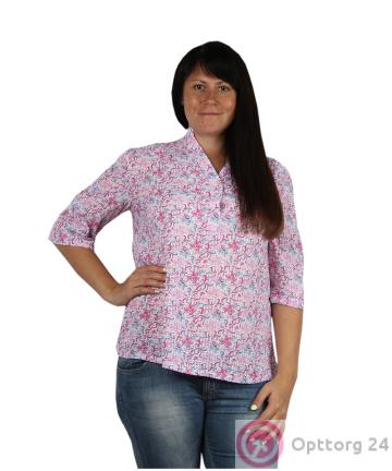 Рубашка женская с розовым принтом купить оптом