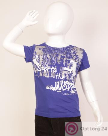 Футболка детская синяя "Sports the wave" купить оптом