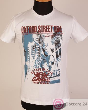 Футболка мужская белая "Oxford street" купить оптом