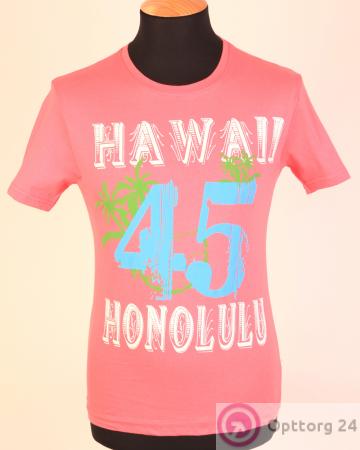 Футболка мужская коралловая "Hawaii" купить оптом