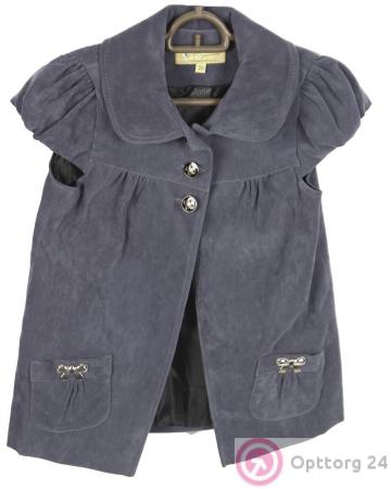 Детский костюм-двойка Сарафан+балеро серого цвета. купить оптом