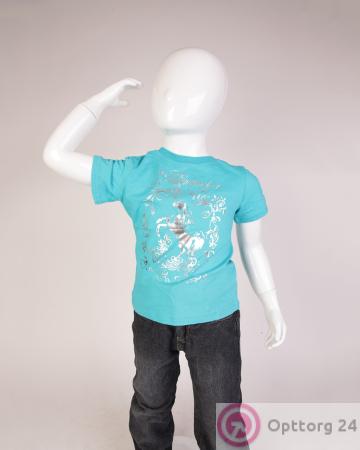 Футболка детская с лошадью голубая купить оптом