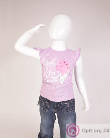 Футболка детская сиреневая с мороженым купить оптом