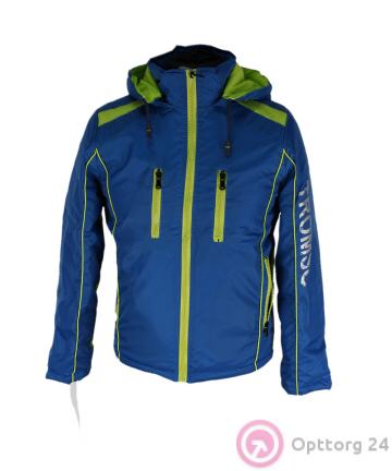 Куртка синяя с салатовыми вставками купить оптом