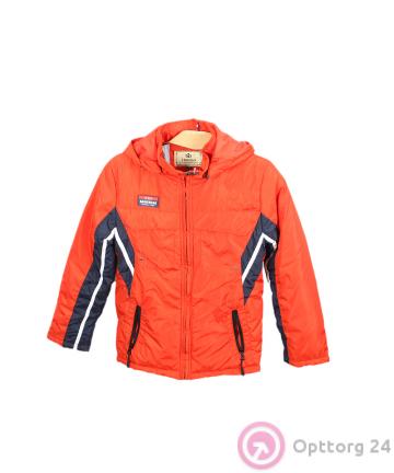 Куртка красная с сине-белыми вставками купить оптом