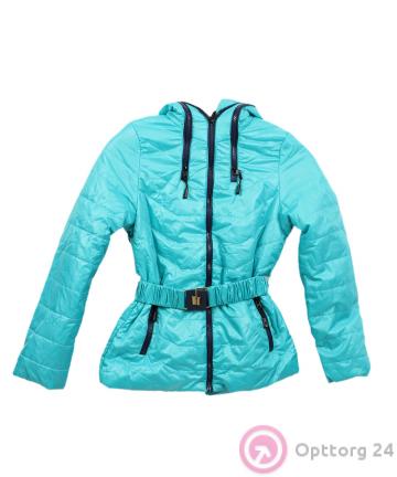Куртка бирюзовая с поясом купить оптом