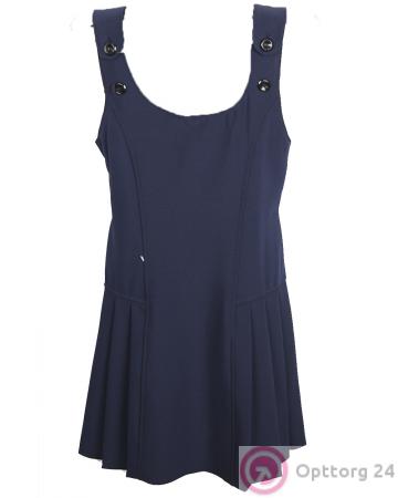 Детский сарафан  синего цвета с лямками. купить оптом