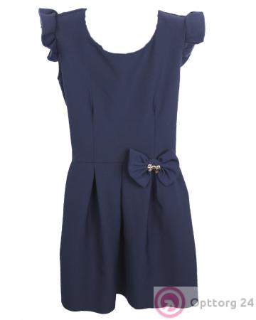 Сарафан детский тёмно синего цвета с поясом. купить оптом