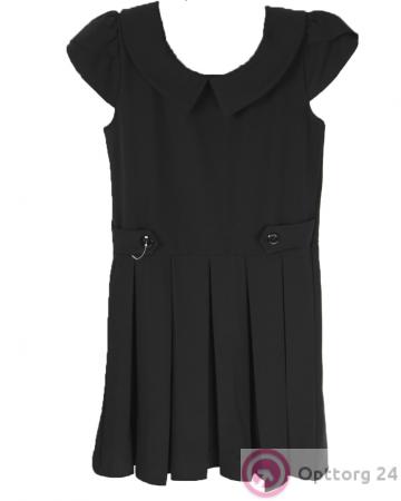 Детский сарафан с коротким рукавом  и пуговицами на поясе купить оптом