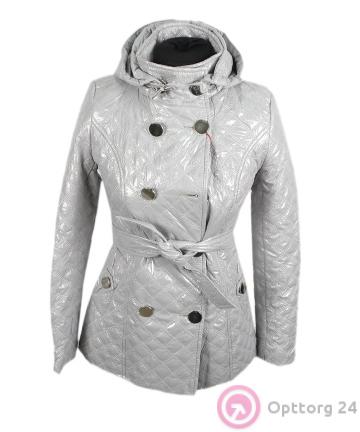 Куртка серая с поясом купить оптом