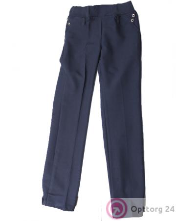 Брюки для девочек синего цвета на резинке. купить оптом