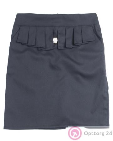 Юбка детская прямого кроя с брошью купить оптом