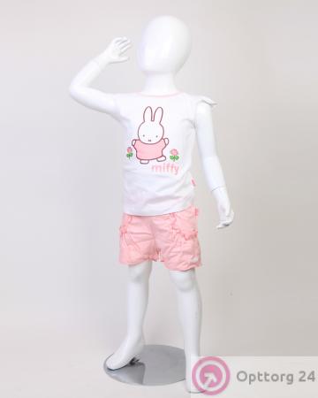 Костюм детский "Дисней" бело- розовый с принтом купить оптом