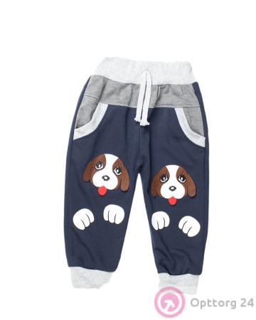Штаны спортивные детские с собачками на коленках купить оптом