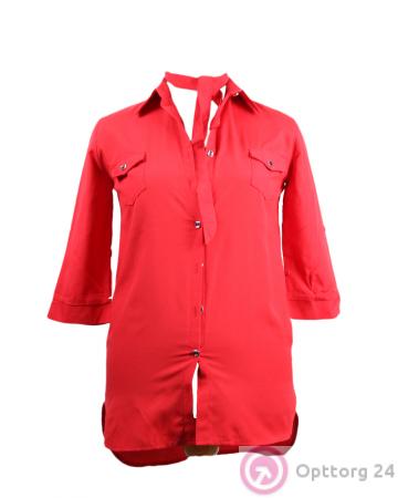 Рубашка красная на пуговицах купить оптом