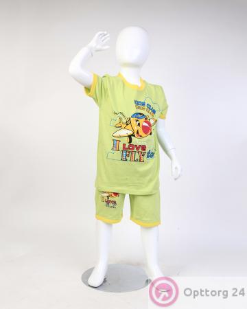 Костюм для мальчика салатовый с самолетом купить оптом