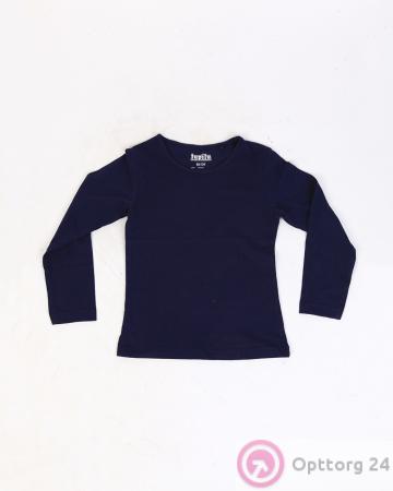 Футболка детская темно-синяя с длинным рукавом купить оптом