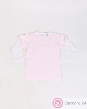 Футболка детская розовая с белыми рукавами купить оптом