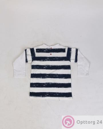 Футболка детская в черно-белую полоску с длинным рукавом купить оптом