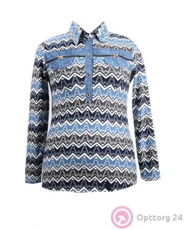 Рубашка женская с имитацией нагрудных карманов купить оптом