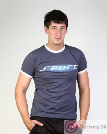 Футболка мужская "Sport" серая купить оптом