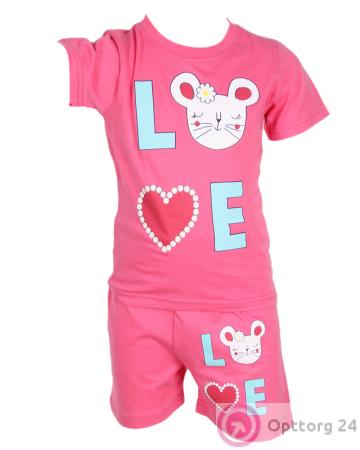 Костюм детский розовый Love купить оптом