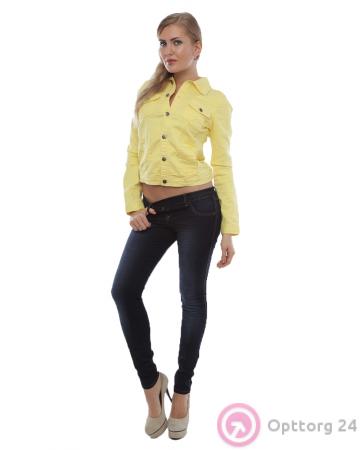 Куртка женская джинсовая желтого цвета купить оптом