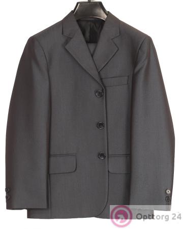 Однотонный костюм черного цвета с голубым отливом. купить оптом