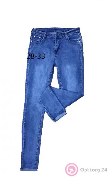 Джинсы женские классическая модель с отворотом купить оптом