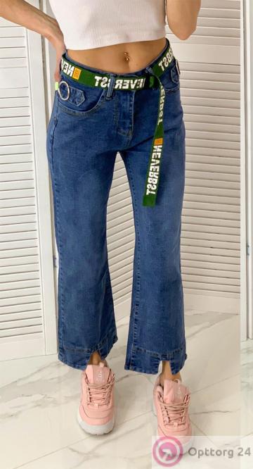 Джинсы женские расклешенные с разрезами купить оптом