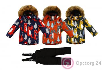 Костюм детский для мальчика с принтом елочек купить оптом