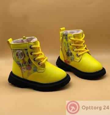 Ботинки зимние для девочки цвет желтый купить оптом