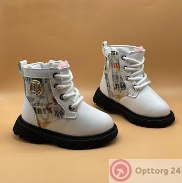 Ботинки зимние для девочки цвет белый купить оптом