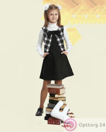 Школьная форма для девочек: сарафан с бантом купить оптом