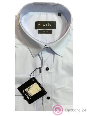 Рубашка мужская классическая приталенная белая Platin купить оптом