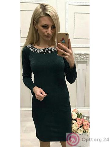 Платье для женщин зеленого цвета блестящее купить оптом