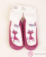 Колготки детские розовые с цветочным принтом купить оптом