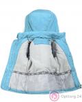 Куртка детская бирюзовая с белым мехом купить оптом