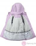 Куртка детская сиренево-розовая с белым мехом купить оптом