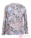 Блузка женская нежной расцветки с отделкой из матерчатых цветков купить оптом