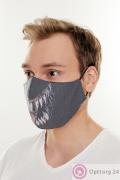 Маска тканевая с принтом серого цвета купить оптом