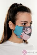 Маска тканевая с принтом цветная купить оптом