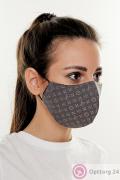 Маска тканевая с принтом серого цвета купить оптом
