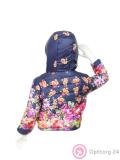 Куртка детская для девочки тёмно синяя в цветочек купить оптом