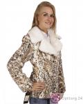 Куртка женская, из искусственного меха, раскрас "Леопард" купить оптом