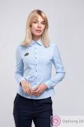 Блузка женская с длинным рукавом голубого цвета купить оптом